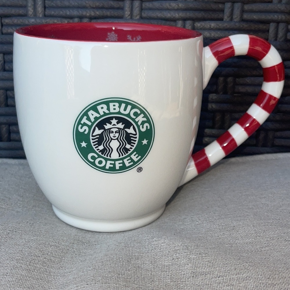 2010 Starbucks Candycane Handle Christmas Mug